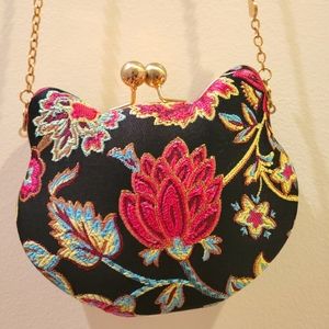 Betsey Johnson hard cat shaped purse